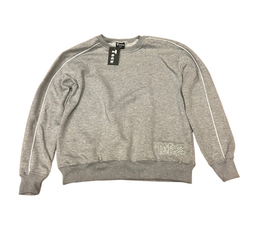 Grey piped crewneck